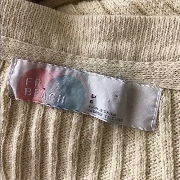 Free People Beach Cream Hailee Sweater Dress, L, EUC - Picture 7 of 8